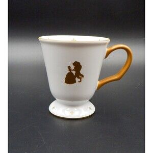 Disney Parks Beauty And The Beast Silhouette White And Gold Crest Fleur-de-lis